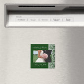 Groene artistieke damast Bewaar de datummagneet Magneet (Insitu (Vaatwasser))