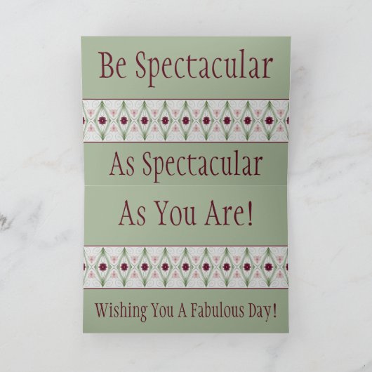 Groene Artsy Bloemen Kaart (Binnen)