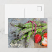 Groene Asparagus met aardbei Feestdagenkaart (Voorkant / Achterkant)