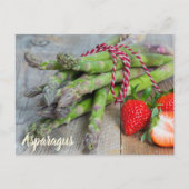 Groene Asparagus met aardbei Feestdagenkaart (Voorkant)