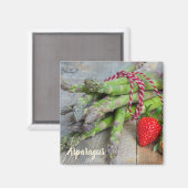 Groene Asparagus met aardbei Magneet (Voorkant / Achterkant)