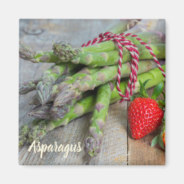 Groene Asparagus met aardbei Magneet