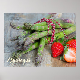 Groene Asparagus met aardbei Poster