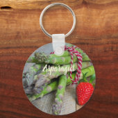 Groene Asparagus met aardbei Sleutelhanger (Voorkant)