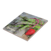Groene Asparagus met aardbei Tegeltje (Zijkant)