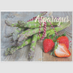 Groene Asparagus met aardbei Tissuepapier