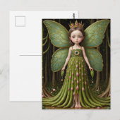 Groene aspergeenfee briefkaart (Voorkant / Achterkant)