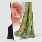 Groene asperges met ham en saus fotoplaat (Zijkant)