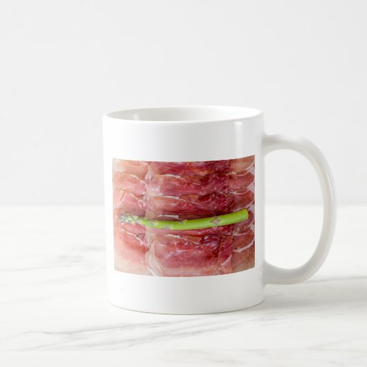 Groene asperges met ham macro koffiemok (Rechts)