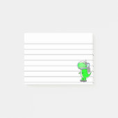 Groene Astronaut Dinosaur Drawing Lined 4x3 Post-it® Notes (Voorkant)