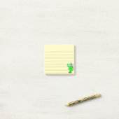 Groene Astronaut Dinosaur Tekening, 3x3 Geel Post-it® Notes (Op bureau)