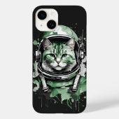 Groene Astronaut Kat Splash Case-Mate iPhone Case (Achterkant)