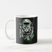 Groene Astronaut Kat Splash Koffiemok (Links)