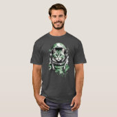 Groene Astronaut Kat Splash T-shirt (Voorkant volledig)