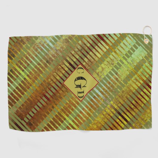 Groene asymmetrische gestripte geometrisch golfhanddoek (Horizontaal)