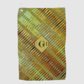 Groene asymmetrische gestripte geometrisch golfhanddoek (Voorkant)