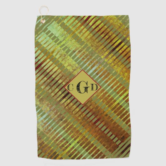 Groene asymmetrische gestripte geometrisch golfhanddoek (Voorkant)