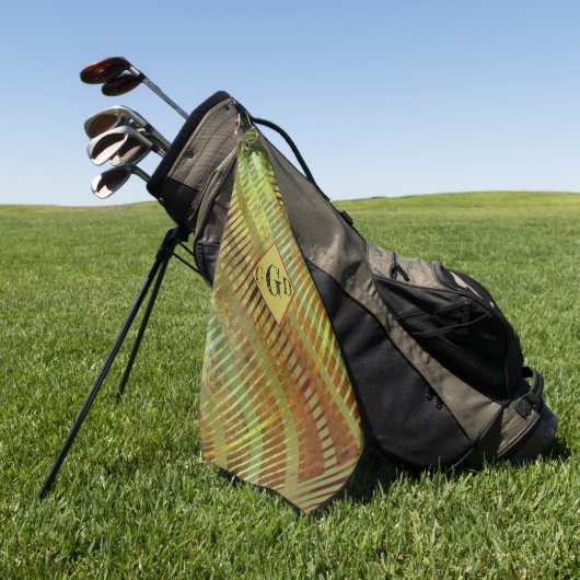 Groene asymmetrische gestripte geometrisch golfhanddoek (Groen)