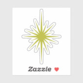 Groene Atomische Starburst Mid Century Modern Sticker (Vel)