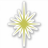 Groene Atomische Starburst Mid Century Modern Sticker (Voorkant)