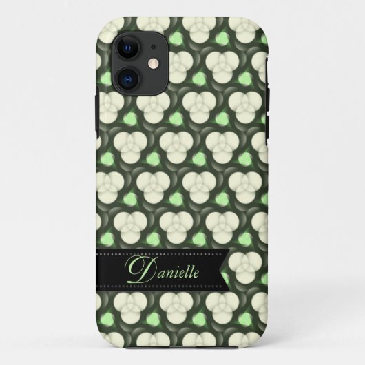 Groene atoms Modern patroon Case-Mate iPhone Case (Achterkant)