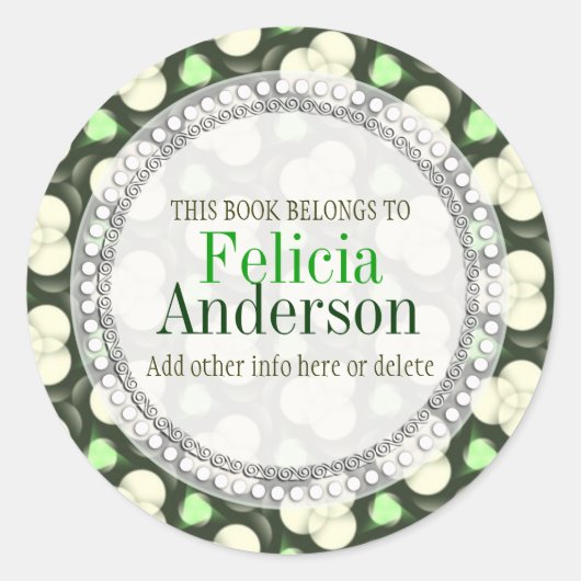 Groene atoms Pattern Gift Book Label Sticker (Voorkant)