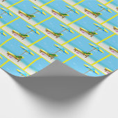 Groene augurk op strandstoel cadeaupapier (Hoek)