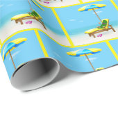 Groene augurk op strandstoel cadeaupapier (Rol Hoek)