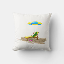 Groene augurk op strandstoel kussen