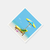 Groene augurk op strandstoel servet (Hoek)