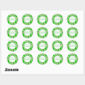 Groene augurken roze achtergrond ronde sticker (Vel)