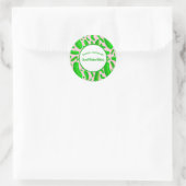 Groene augurken roze achtergrond ronde sticker (Tas)