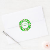 Groene augurken roze achtergrond ronde sticker (Envelop)
