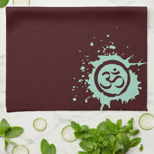 Groene Aum Organic Planet Cotton Kitchen Towelen Theedoek (Gevouwen)