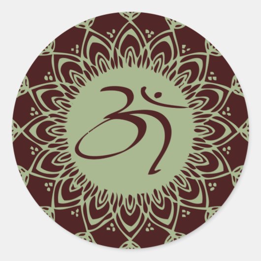 Groene AUM Organic Planet Stickers (Voorkant)