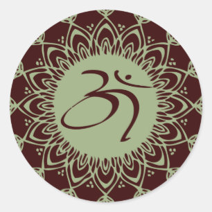 Groene AUM Organic Planet Stickers
