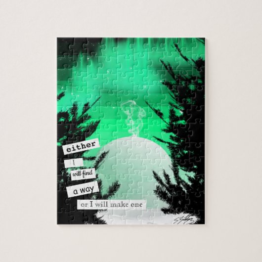 Groene Aurora Igloo Puzzel door Sara Motolanez (Verticaal)