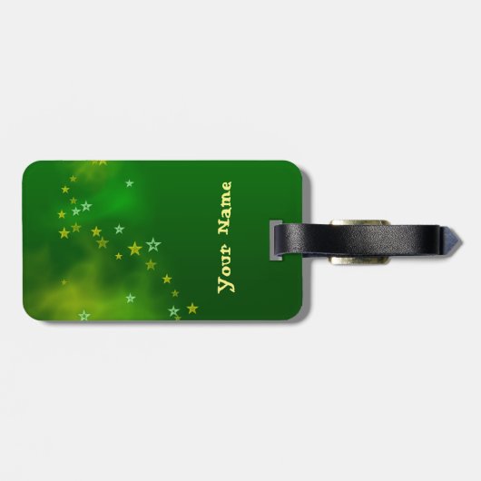 Groene Aurora, kerstcadeautjes. Bagagelabel (Achterkant horizontaal)