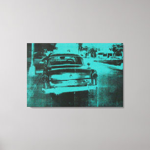 Groene auto canvas afdruk