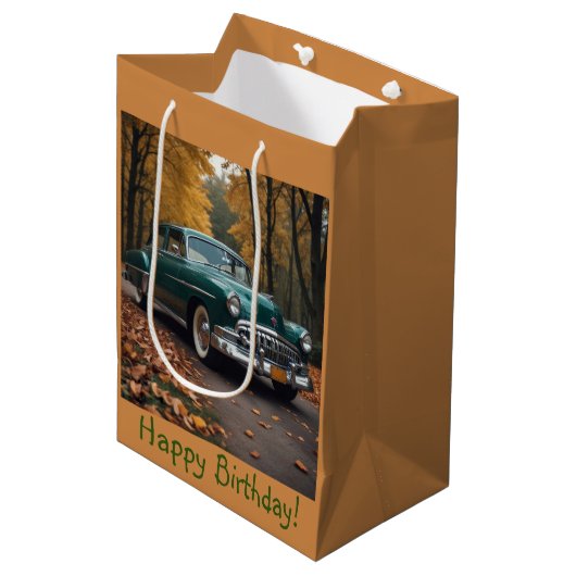  groene auto medium cadeauzakje (Voorkant Gekanteld)