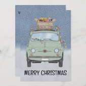 Groene auto met kerstcadeaus Kerstkaart (Voorkant / Achterkant)