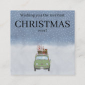 Groene auto met kerstcadeaus Vakantie Kaart (Achterkant)