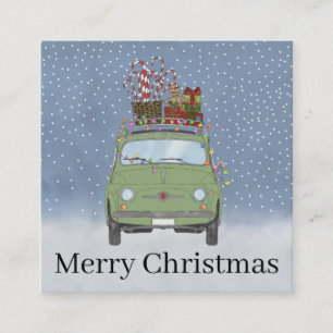 Groene auto met kerstcadeaus Vakantie Kaart