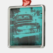 Groene auto metalen ornament (Links)