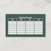 Groene auto, rijschool/instructeur afspraak visitekaartje (Achterkant)