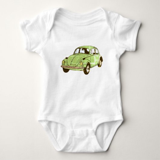 Groene Auto Tekening Jersey Bodysuit (Voorkant)