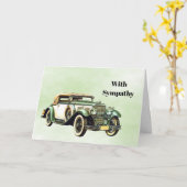  Groene Auto Waterverf Sympathie Kaart (Gele Bloem)