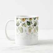 Groene Avocado Botanische Patroon Monogramed Koffiemok (Links)