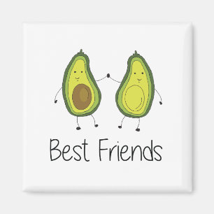 Groene Avocado Cartoon Vriendschap Afbeelding Vrie Magneet