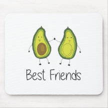 Groene Avocado Cartoon Vriendschap Afbeelding Vrie
